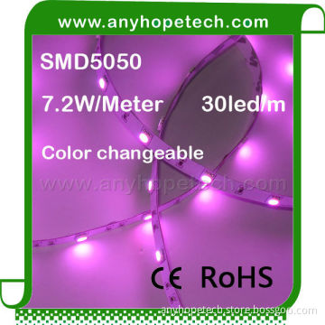 Adjustable color DC24V 30ledm smd 5050 rgb led tape